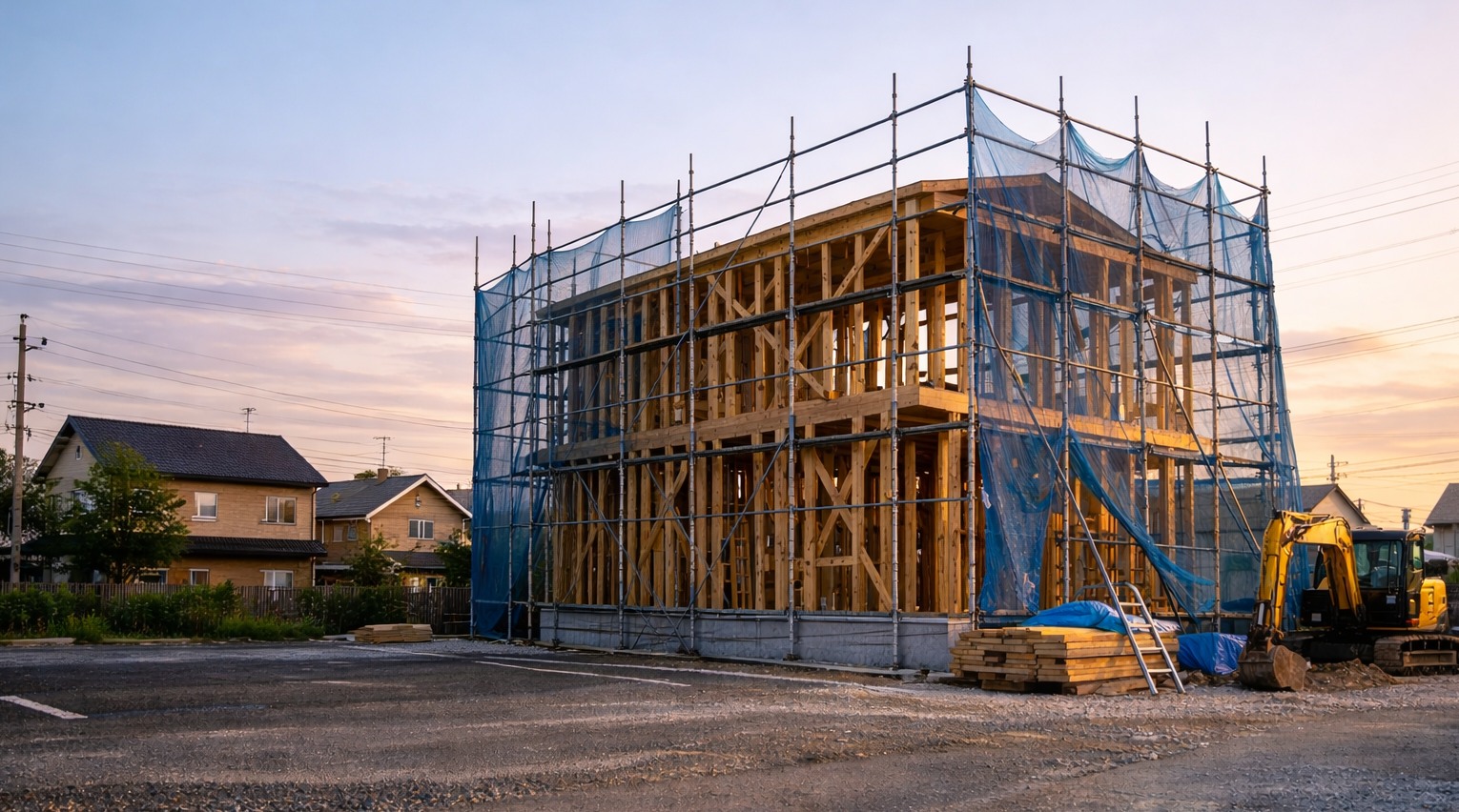 東海市を中心に家づくりを行う工務店の木造住宅建築現場