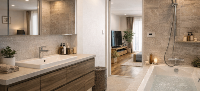 モダンなバスルームの内装